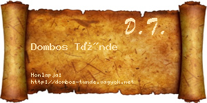 Dombos Tünde névjegykártya