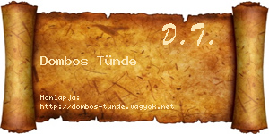 Dombos Tünde névjegykártya