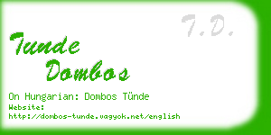 tunde dombos business card